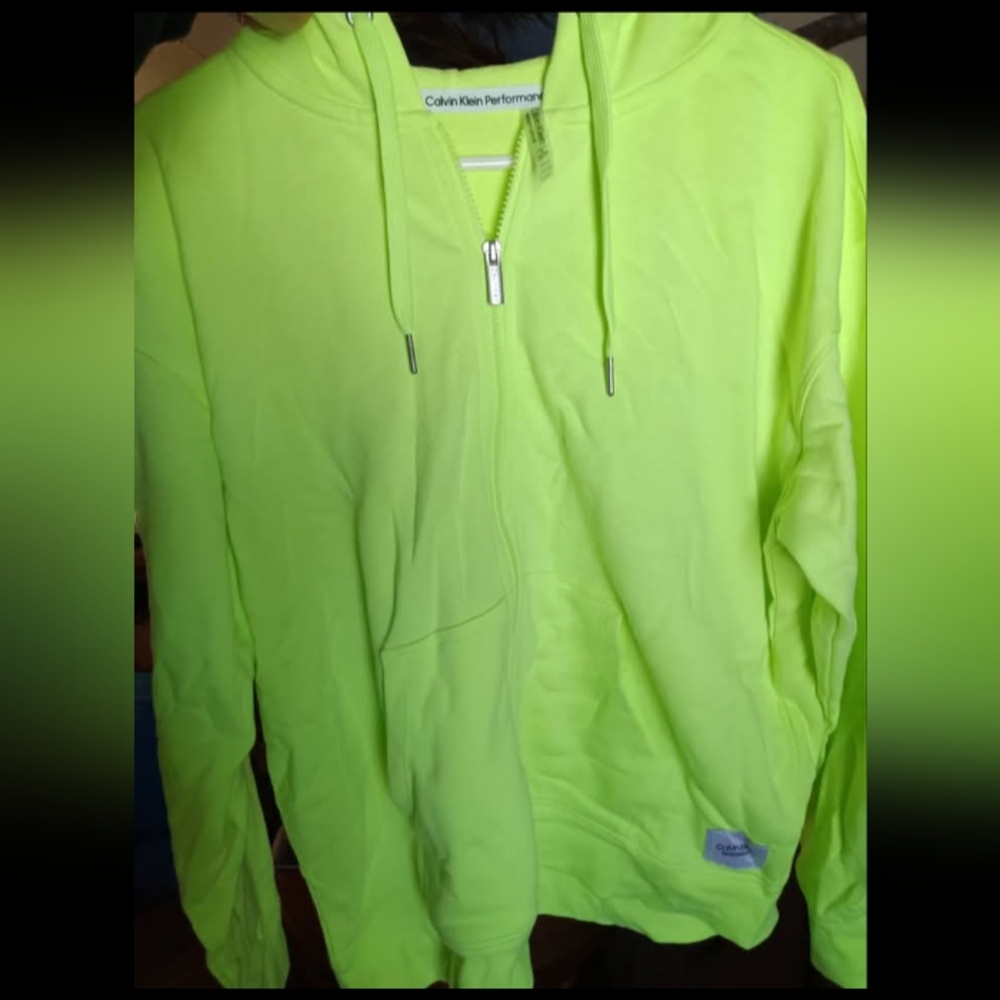 Calvin Klein Performance Women's Lime Volt Full Zip Hoodie & Matching Leggings - Picture 12 of 16